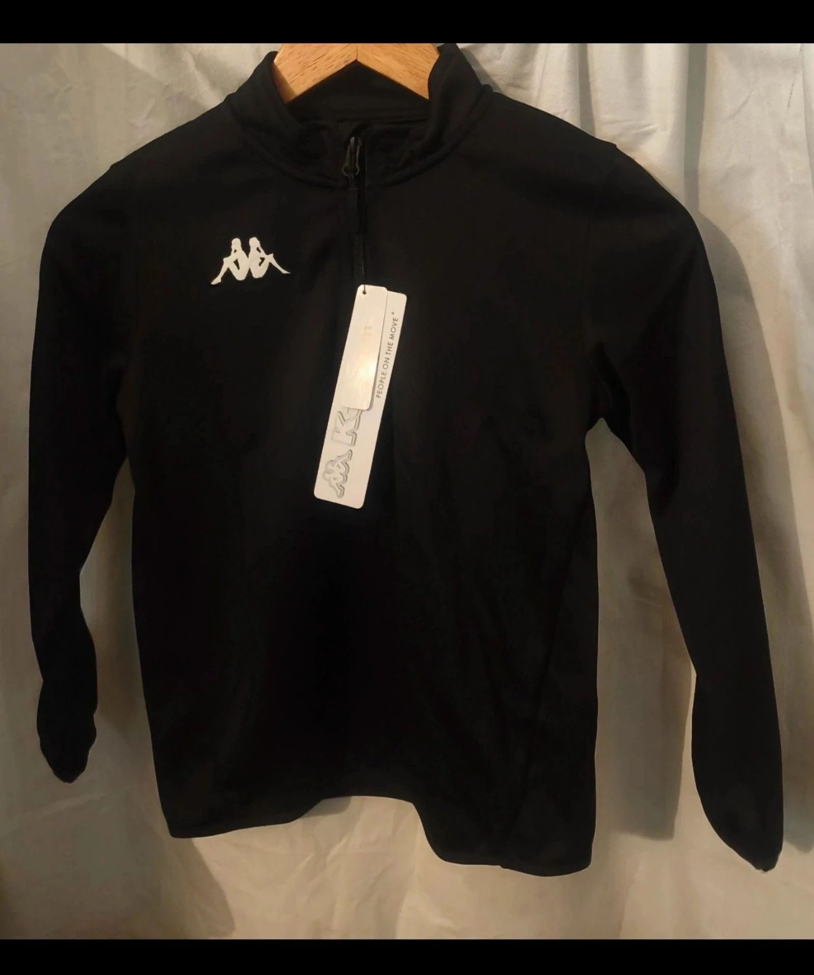 Kappa - Sudadera técnica negra 1/4 zip - Niño - Talla 8Y/128cm